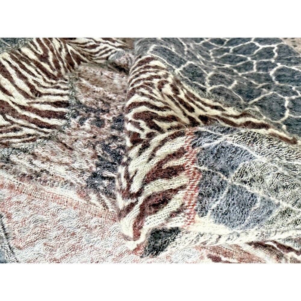 Reversible Boho Patchwork Animal Print Scarf 2m L… - image 5